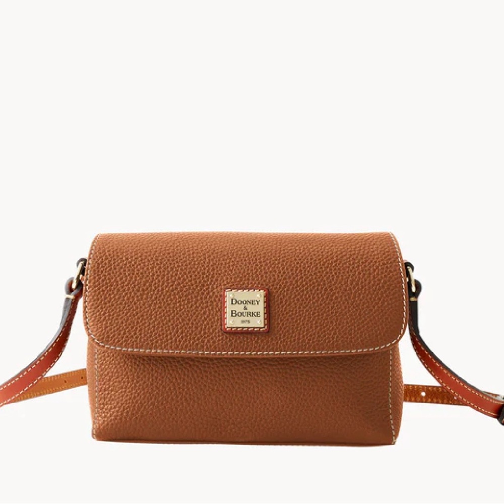 Dooney & Bourke Caramel Pebble Grain Rena Leather Crossbody Bag